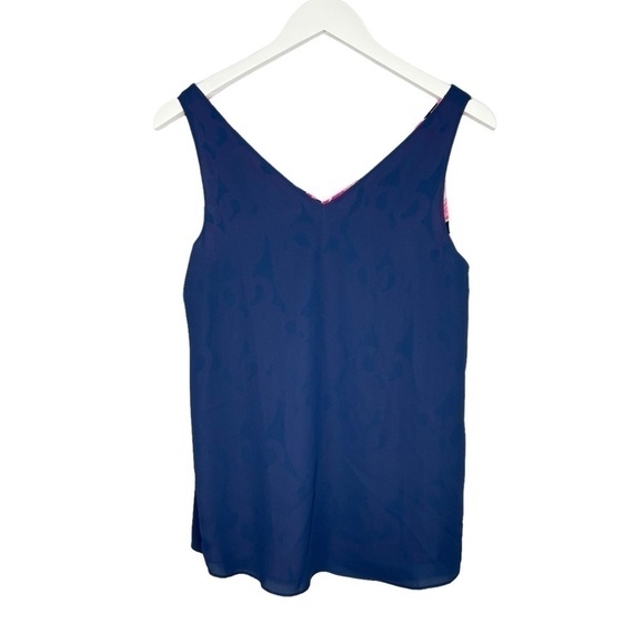 Lilly Pulitzer Florin Reversible Tank Via Amor High Tide Navy Size XS NEW - Picture 8 of 14